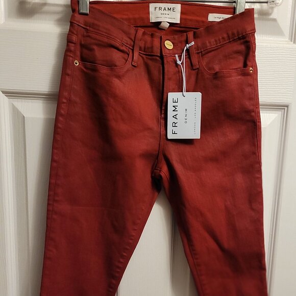 ✨NWT✨ FRAME Le High Coated High Waist Skinny Jeans - Picture 1 of 10